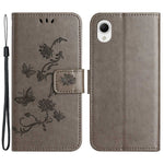 Telefoncover til Samsung Galaxy A23e / A23S, sommerfuglblomsterpræget PU-læder ridsefast telefoncover pung stander med rem