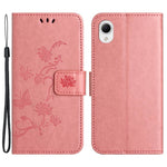 Telefoncover til Samsung Galaxy A23e / A23S, sommerfuglblomsterpræget PU-læder ridsefast telefoncover pung stander med rem