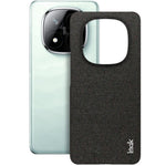 IMAK Ruiyi Series for Xiaomi Redmi Note 14 Pro+ 5G Case Fabric Texture Leather+PC Phone Back Cover