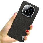 IMAK Ruiyi Series for Xiaomi Redmi Note 14 Pro+ 5G Case Fabric Texture Leather+PC Phone Back Cover