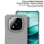IMAK Ruiyi Series for Xiaomi Redmi Note 14 Pro+ 5G Case Fabric Texture Leather+PC Phone Back Cover