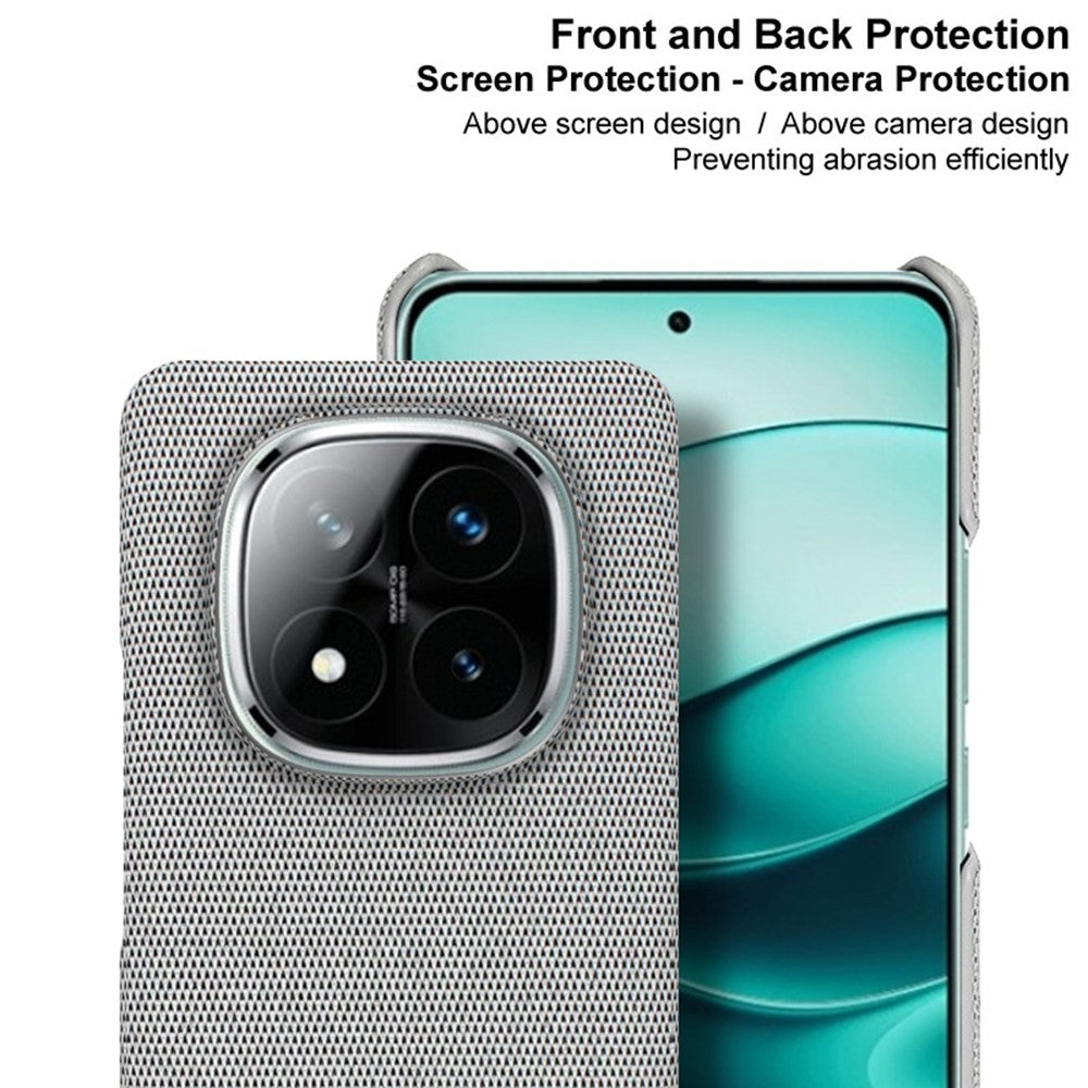IMAK Ruiyi Series for Xiaomi Redmi Note 14 Pro+ 5G Case Fabric Texture Leather+PC Phone Back Cover