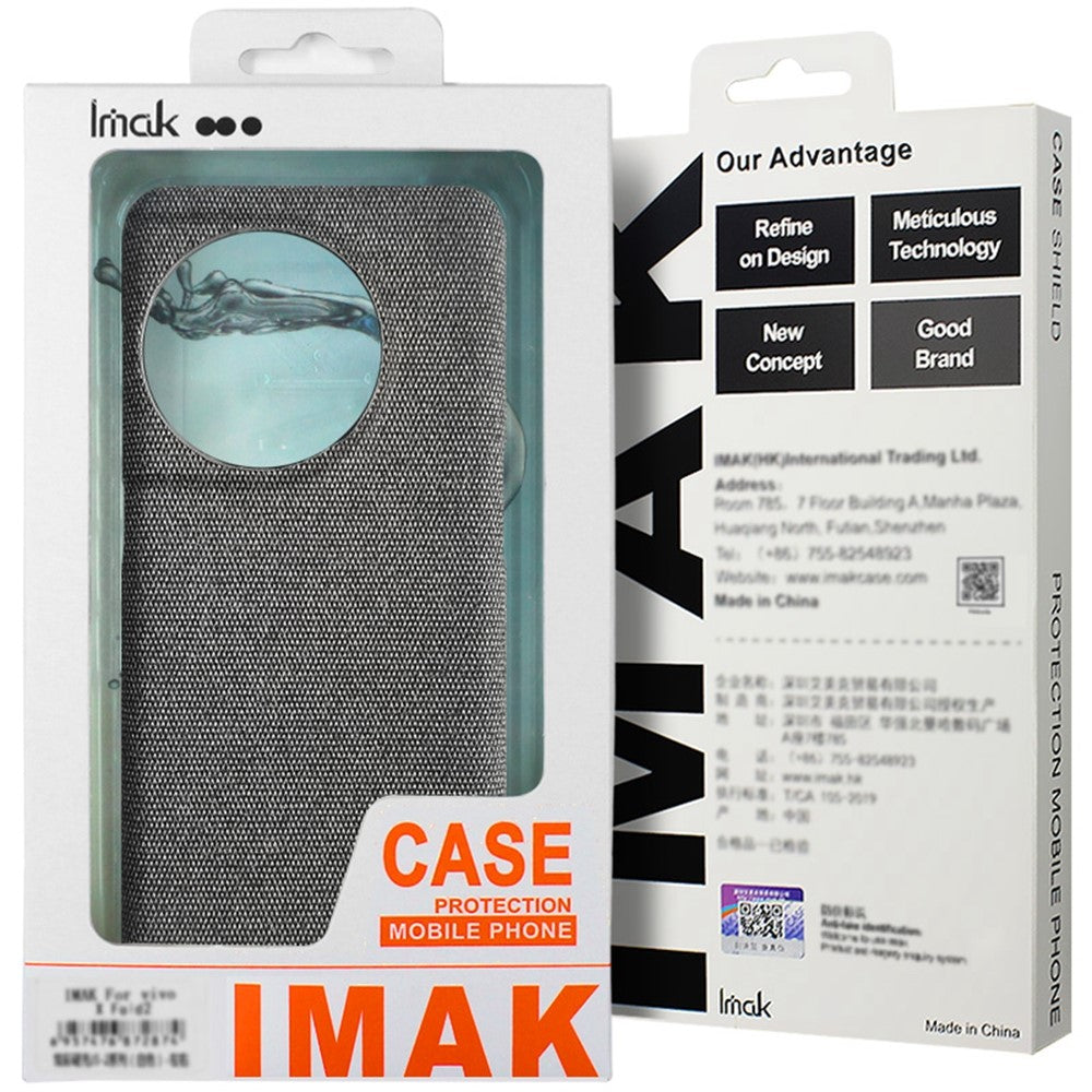 IMAK Ruiyi Series for Xiaomi Redmi Note 14 Pro+ 5G Case Fabric Texture Leather+PC Phone Back Cover
