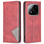 For Xiaomi Redmi Note 14 Pro 4G Case Card Slots Geometry Imprint Leather Phone Cover