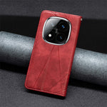 For Xiaomi Redmi Note 14 Pro 4G Case Card Slots Geometry Imprint Leather Phone Cover