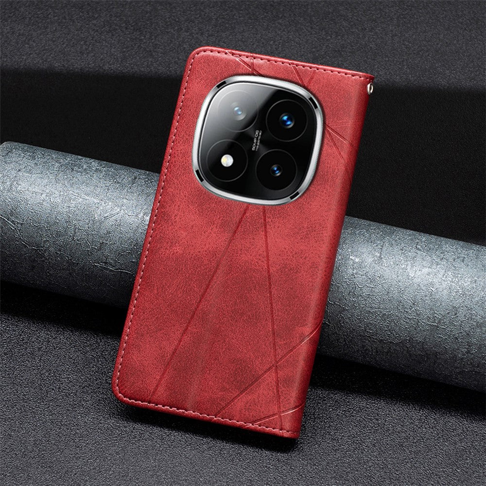For Xiaomi Redmi Note 14 Pro 4G Case Card Slots Geometry Imprint Leather Phone Cover
