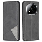 For Xiaomi Redmi Note 14 Pro 4G Case Card Slots Geometry Imprint Leather Phone Cover