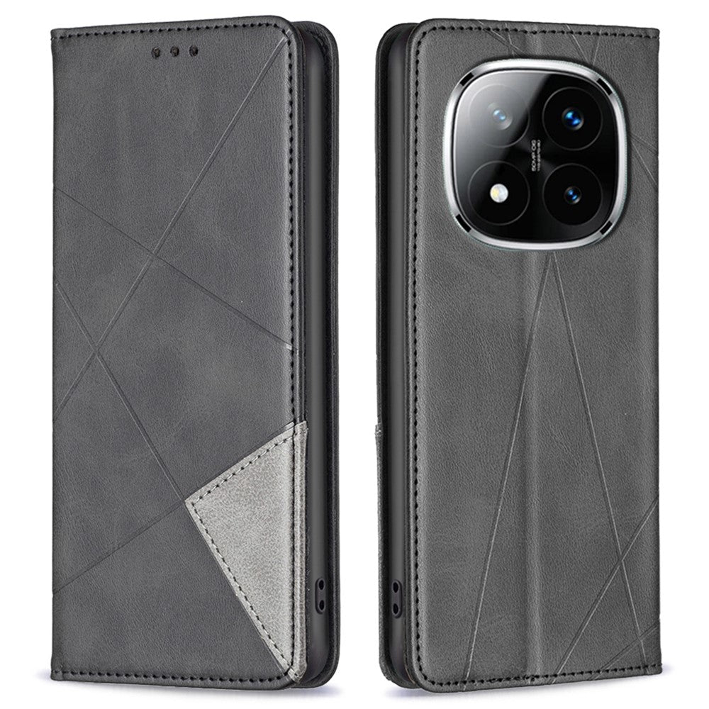 For Xiaomi Redmi Note 14 Pro 4G Case Card Slots Geometry Imprint Leather Phone Cover