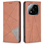 For Xiaomi Redmi Note 14 Pro 4G Case Card Slots Geometry Imprint Leather Phone Cover