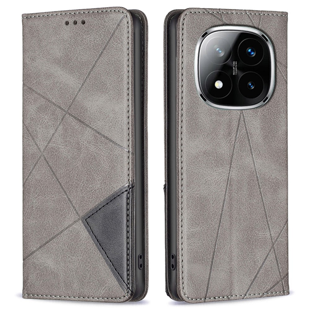 For Xiaomi Redmi Note 14 Pro 4G Case Card Slots Geometry Imprint Leather Phone Cover