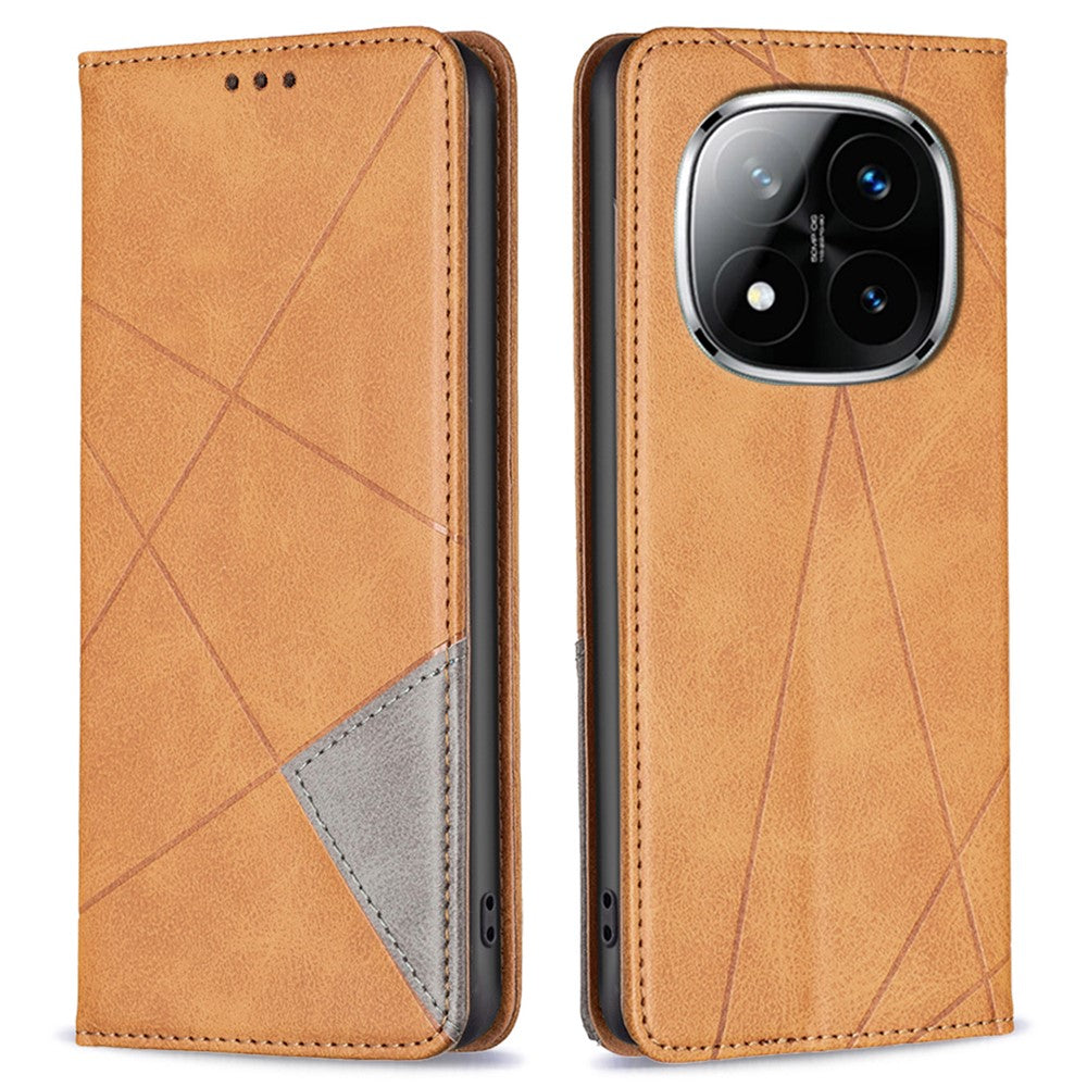 For Xiaomi Redmi Note 14 Pro 4G Case Card Slots Geometry Imprint Leather Phone Cover