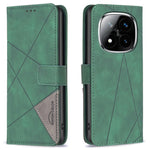 BINFEN COLOR For Xiaomi Redmi Note 14 Pro 4G Phone Cases Wallet Stand Geometry Imprint Leather Cover