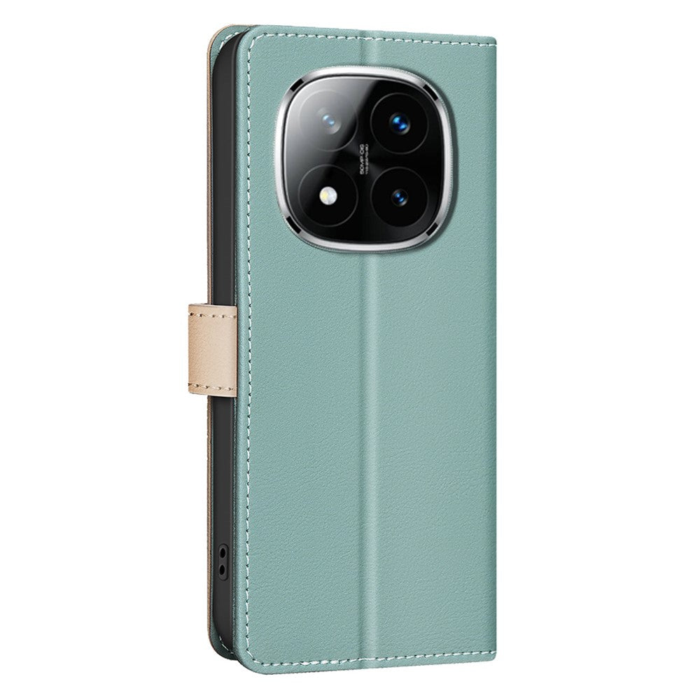 BINFEN COLOR BF33 for Xiaomi Redmi Note 14 Pro 4G Leather Case Splicing Color RFID Blocking