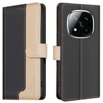 BINFEN COLOR BF33 for Xiaomi Redmi Note 14 Pro 4G Leather Case Splicing Color RFID Blocking