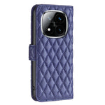 BINFEN COLOR BF Style-14 For Xiaomi Redmi Note 14 Pro 4G Case Rhombus Phone Leather Cover Stand