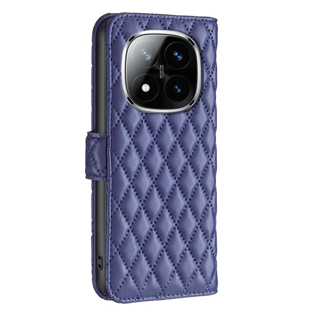 BINFEN COLOR BF Style-14 For Xiaomi Redmi Note 14 Pro 4G Case Rhombus Phone Leather Cover Stand