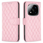 BINFEN COLOR BF Style-14 For Xiaomi Redmi Note 14 Pro 4G Case Rhombus Phone Leather Cover Stand