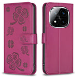For Xiaomi Redmi Note 14 Pro 4G Case Clover Pattern Wallet Stand View Leather Phone Cover