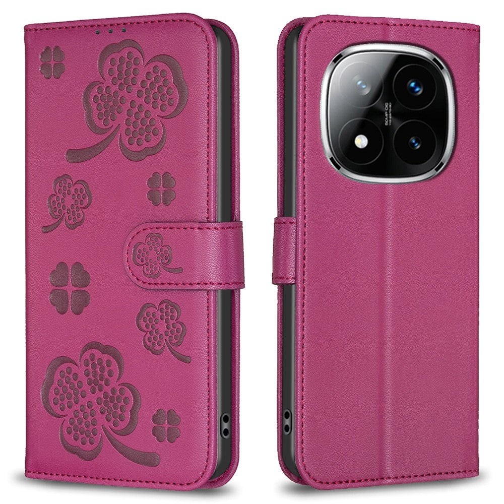 For Xiaomi Redmi Note 14 Pro 4G Case Clover Pattern Wallet Stand View Leather Phone Cover