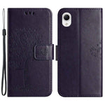 For Samsung Galaxy A23e / A23s PU Leather Phone Case Imprinted Owl Tree Pattern Wallet Stand Magnetic Clasp Cover