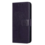 For Samsung Galaxy A23e / A23s PU Leather Phone Case Imprinted Owl Tree Pattern Wallet Stand Magnetic Clasp Cover