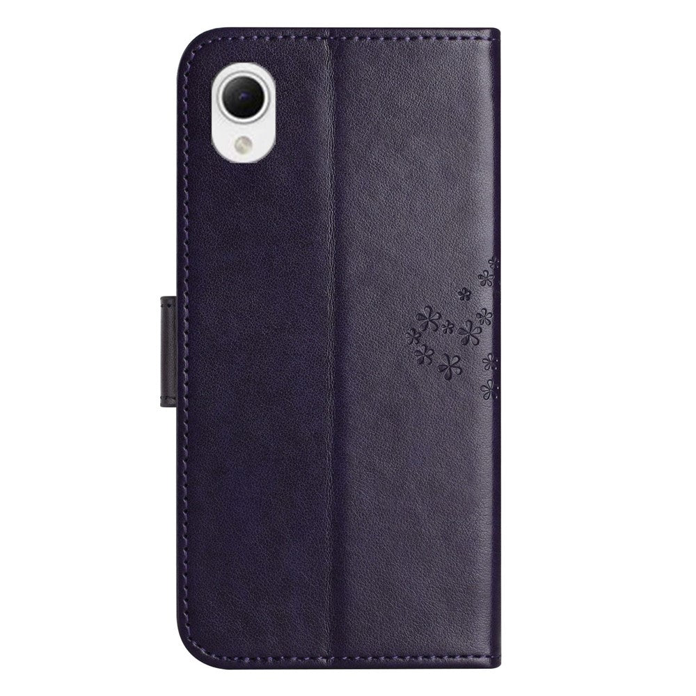For Samsung Galaxy A23e / A23s PU Leather Phone Case Imprinted Owl Tree Pattern Wallet Stand Magnetic Clasp Cover