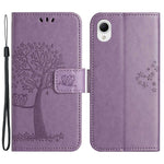 For Samsung Galaxy A23e / A23s PU Leather Phone Case Imprinted Owl Tree Pattern Wallet Stand Magnetic Clasp Cover