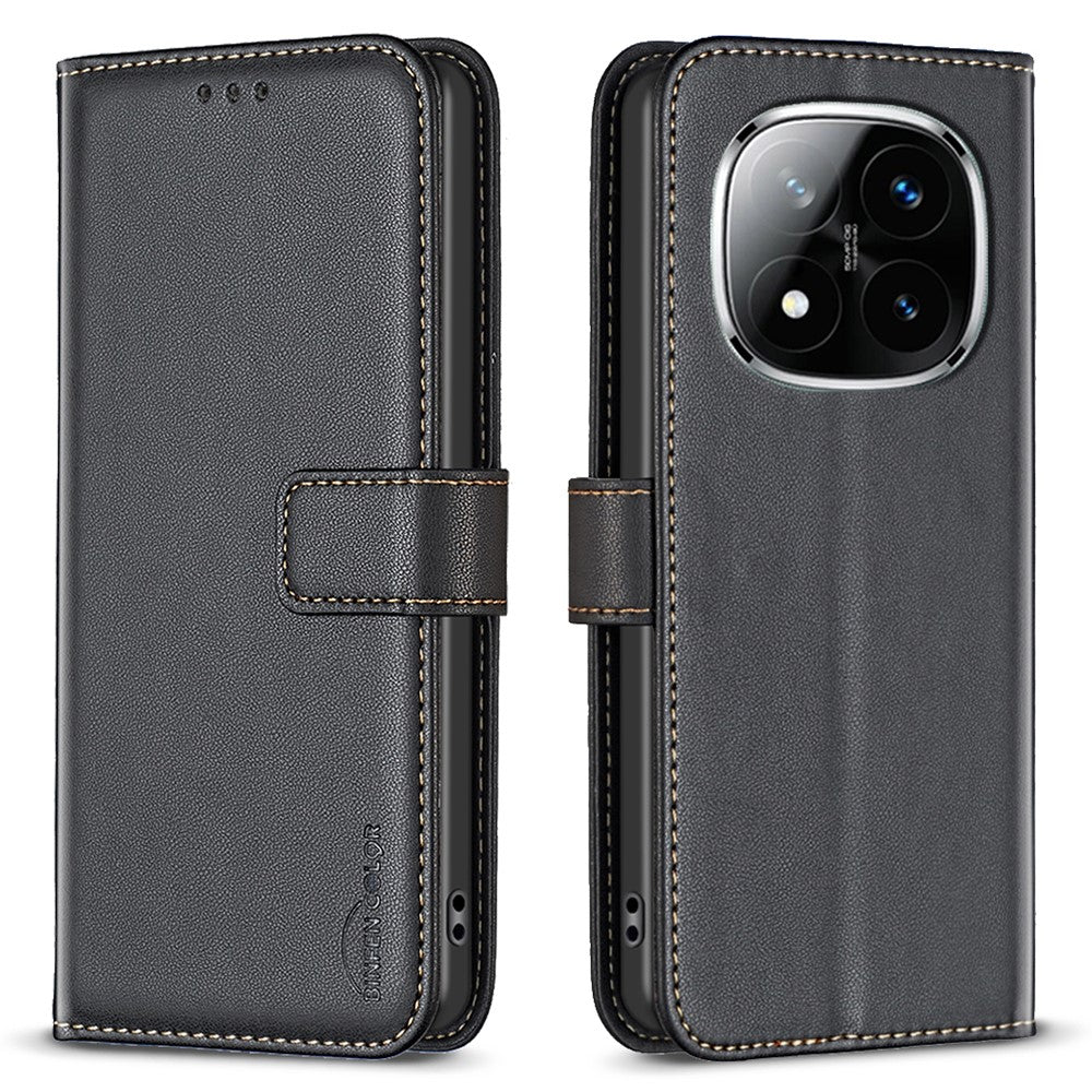 BINFEN COLOR BF17 For Xiaomi Redmi Note 14 Pro 4G Case Wallet Folio Flip Leather Cover