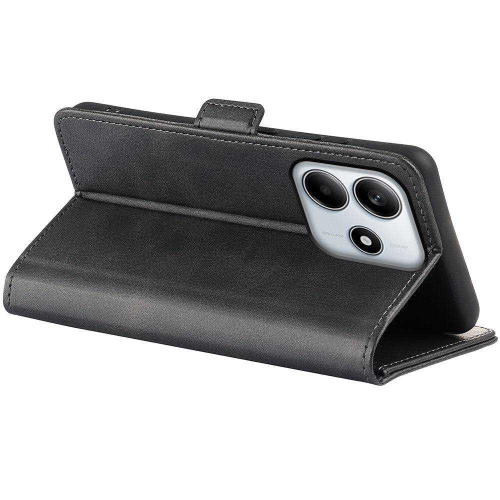 For Xiaomi Redmi Note 14 4G (163.25mm) Stand Case Calf Texture Leather Wallet Phone Cover