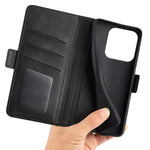 For Xiaomi Redmi Note 14 4G (163.25mm) Stand Case Calf Texture Leather Wallet Phone Cover