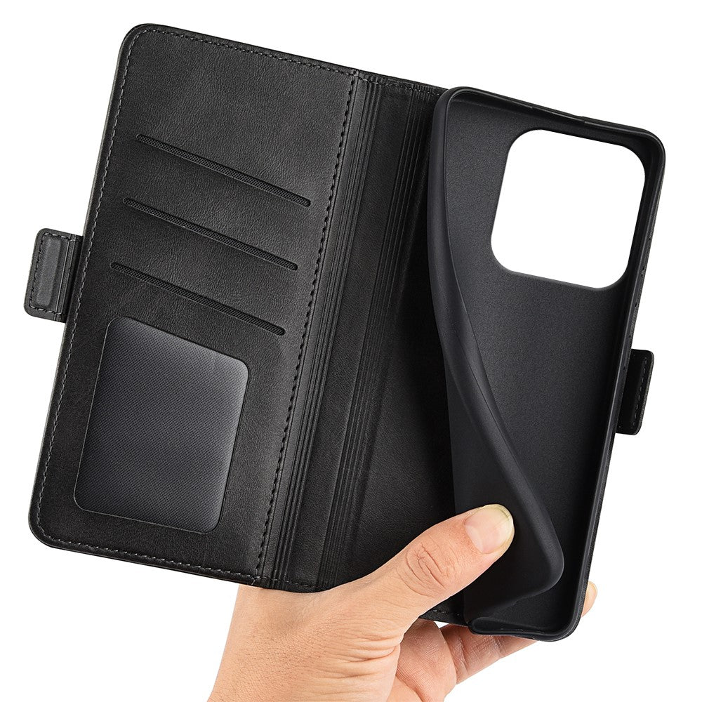 For Xiaomi Redmi Note 14 4G (163.25mm) Stand Case Calf Texture Leather Wallet Phone Cover