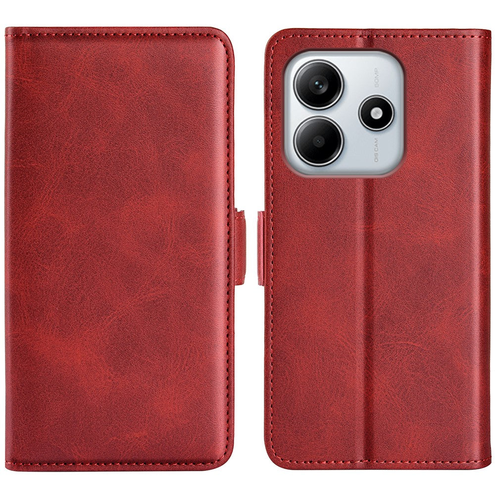 For Xiaomi Redmi Note 14 4G (163.25mm) Stand Case Calf Texture Leather Wallet Phone Cover