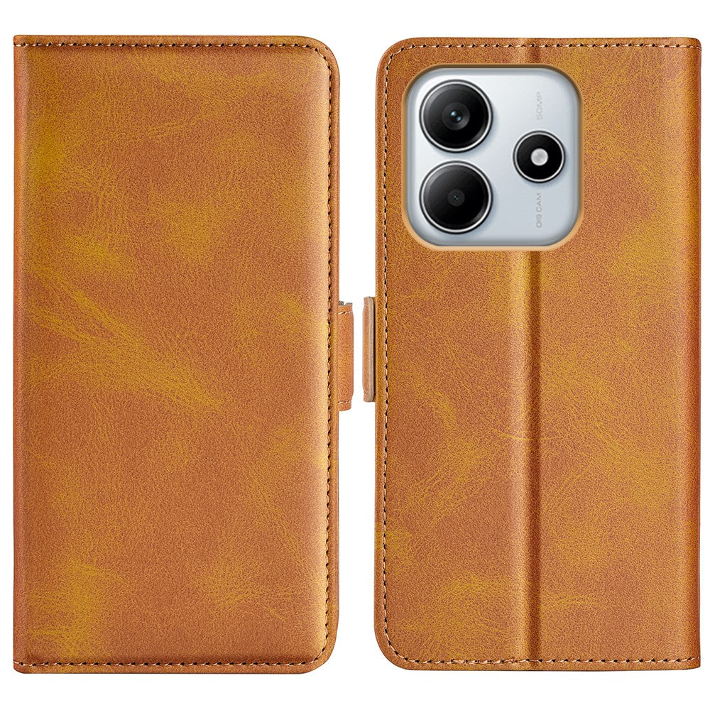 For Xiaomi Redmi Note 14 4G (163.25mm) Stand Case Calf Texture Leather Wallet Phone Cover