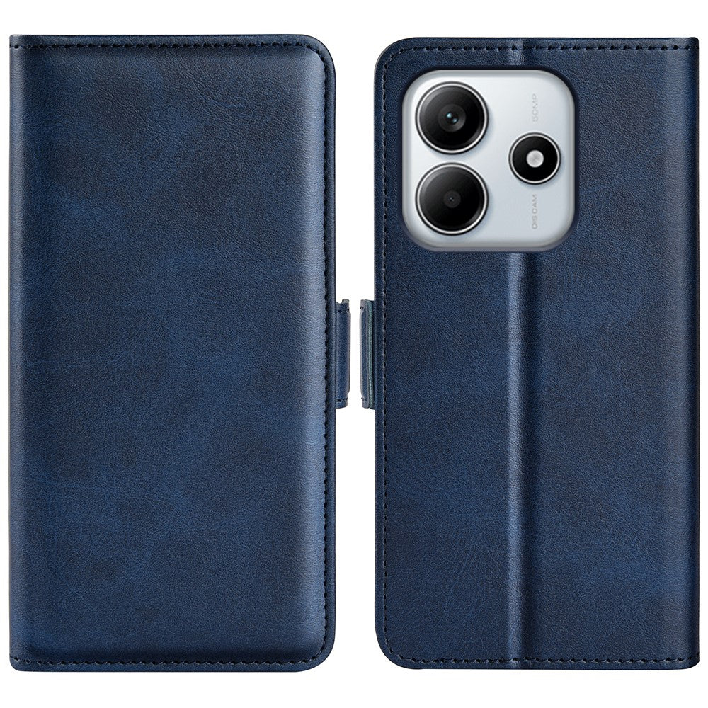 For Xiaomi Redmi Note 14 4G (163.25mm) Stand Case Calf Texture Leather Wallet Phone Cover