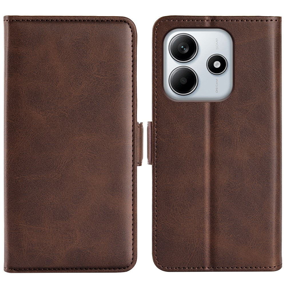 For Xiaomi Redmi Note 14 4G (163.25mm) Stand Case Calf Texture Leather Wallet Phone Cover