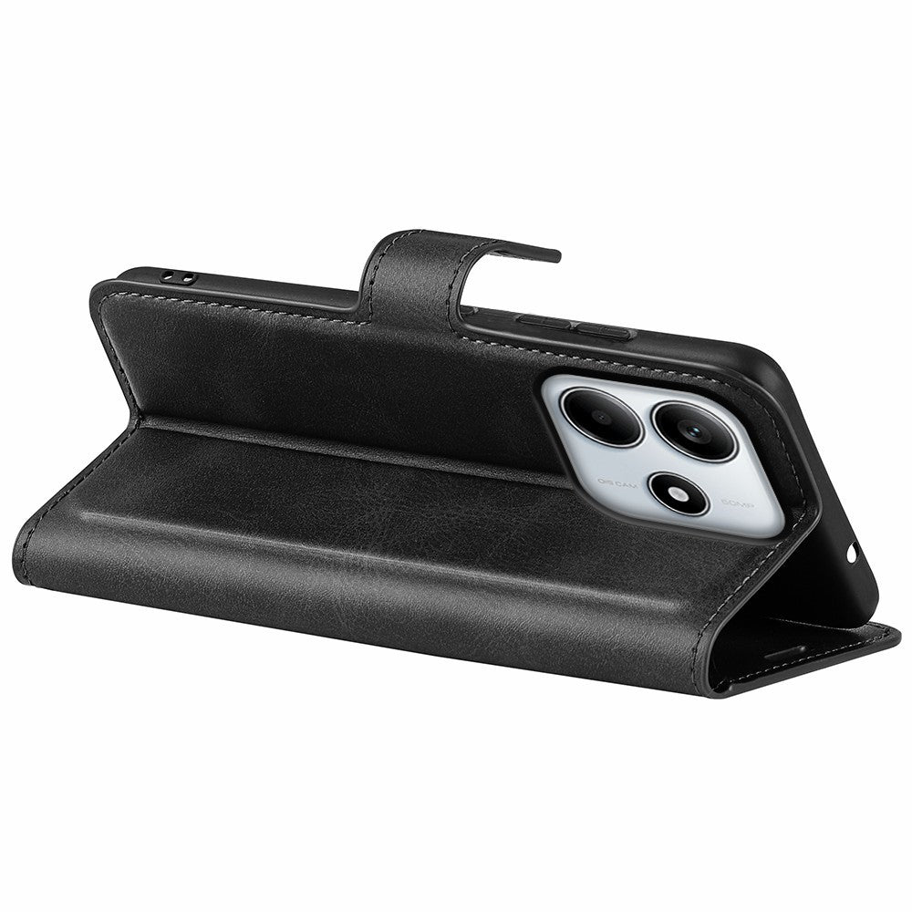 For Xiaomi Redmi Note 14 4G (163.25mm) Stand Case Anti-Scratch Calf Texture Leather Phone Cover