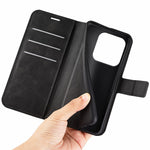 For Xiaomi Redmi Note 14 4G (163.25mm) Stand Case Anti-Scratch Calf Texture Leather Phone Cover