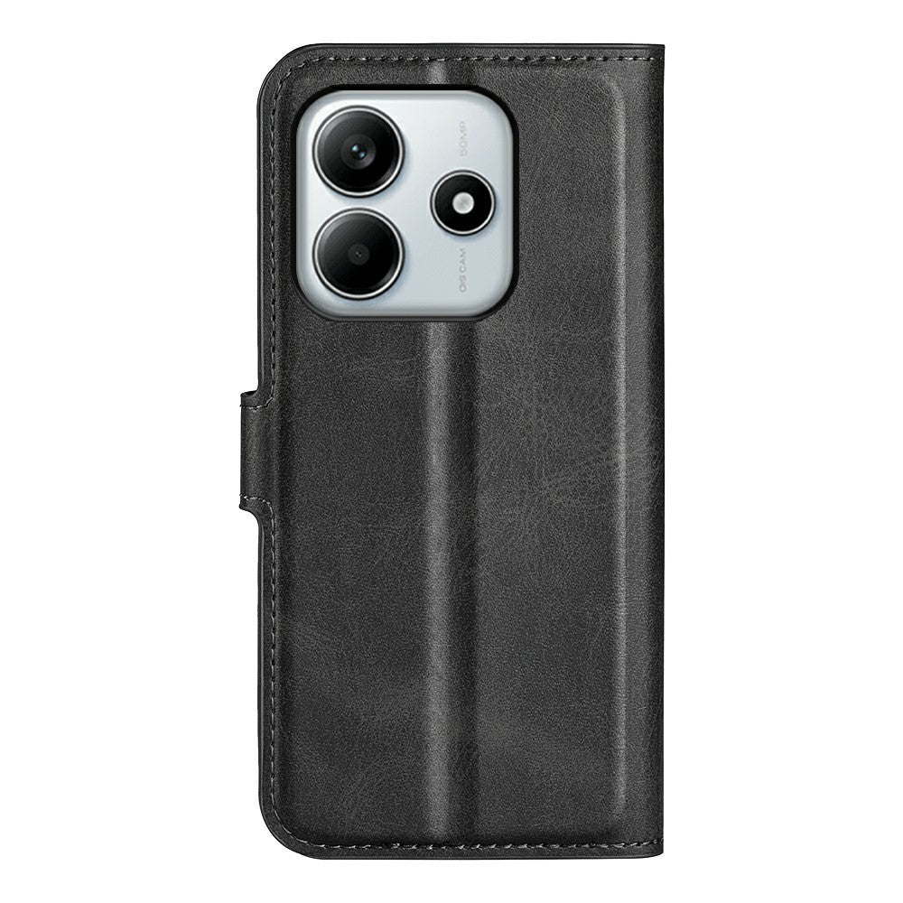 For Xiaomi Redmi Note 14 4G (163.25mm) Stand Case Anti-Scratch Calf Texture Leather Phone Cover
