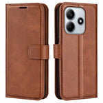 For Xiaomi Redmi Note 14 4G (163.25mm) Stand Case Anti-Scratch Calf Texture Leather Phone Cover