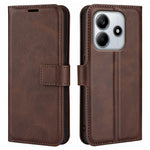 For Xiaomi Redmi Note 14 4G (163.25mm) Stand Case Anti-Scratch Calf Texture Leather Phone Cover