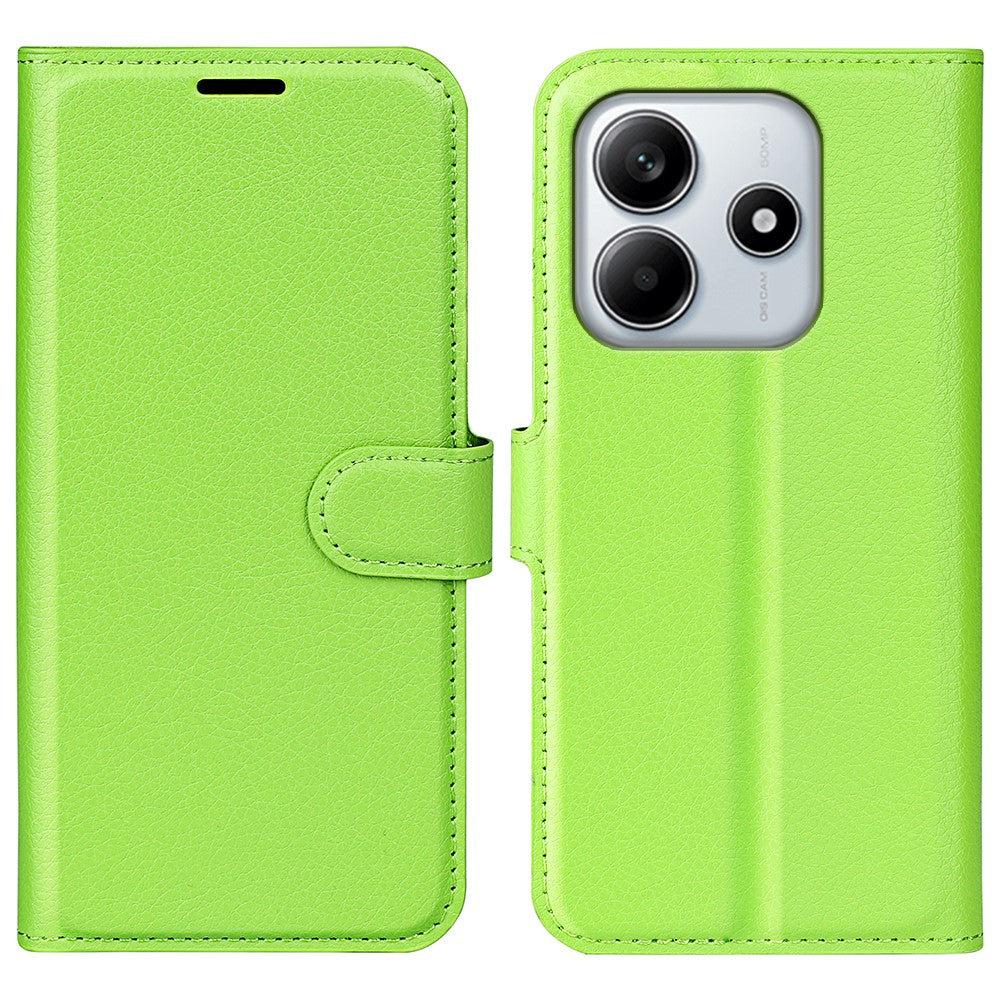 Xiaomi Redmi Note 14 4G (163.25mm) Fodral Litchi Texture Stötsäkert Läder Plånboksfodral