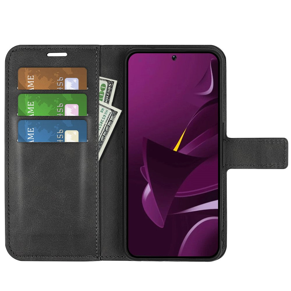 For Xiaomi Poco M7 Pro 5G Stand Case Anti-Scratch Calf Texture Leather Phone Cover
