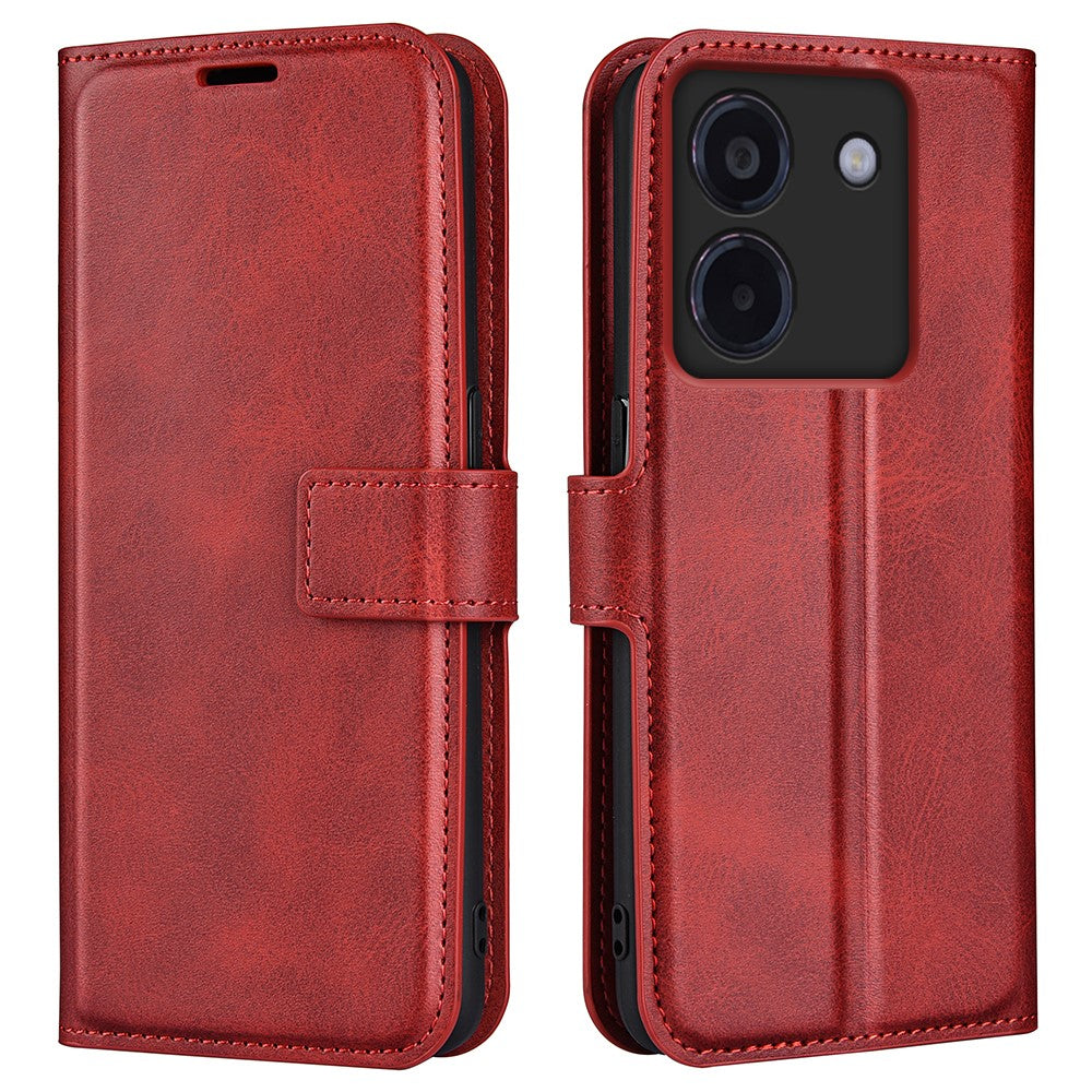 For Xiaomi Poco M7 Pro 5G Stand Case Anti-Scratch Calf Texture Leather Phone Cover
