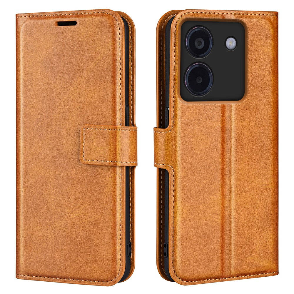For Xiaomi Poco M7 Pro 5G Stand Case Anti-Scratch Calf Texture Leather Phone Cover