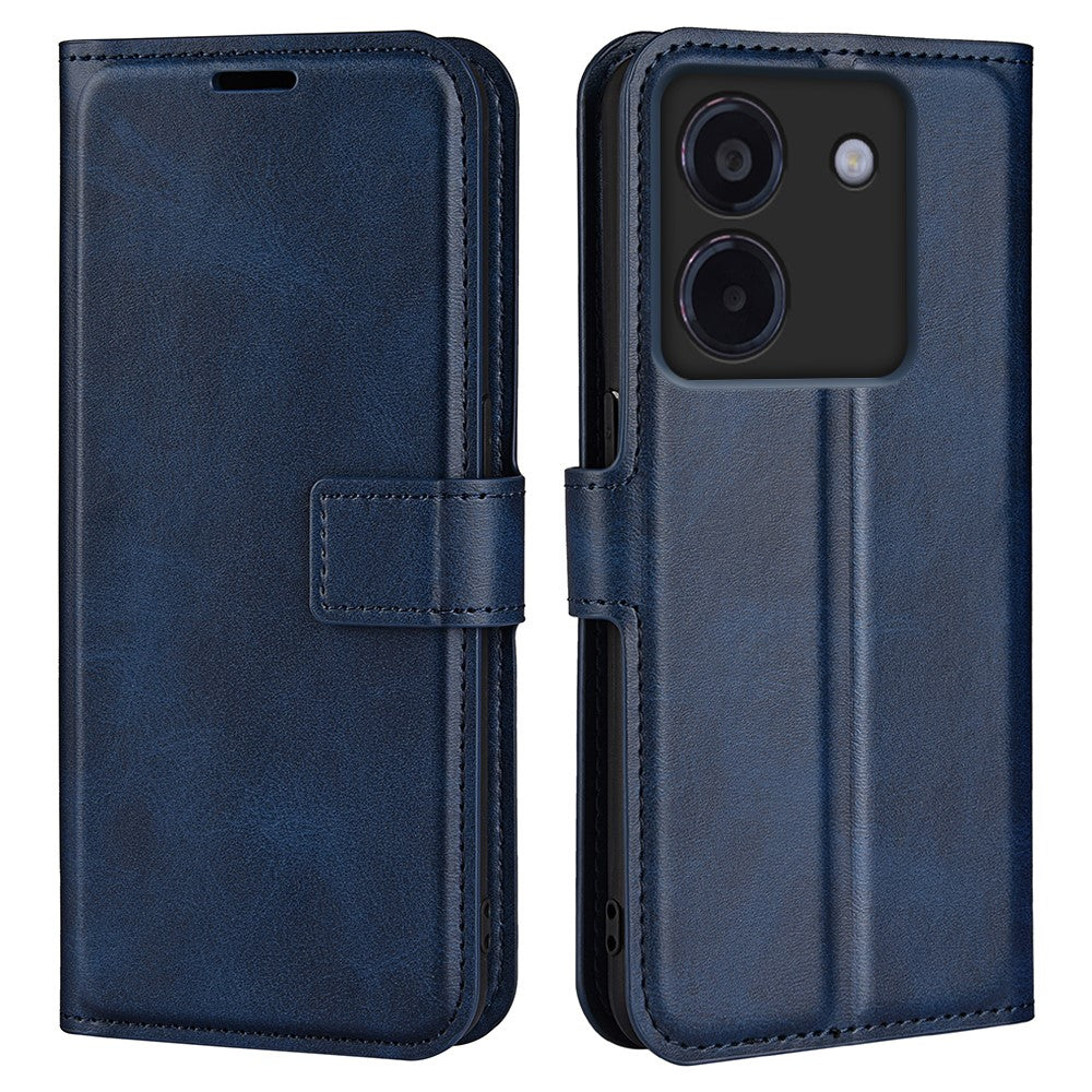 For Xiaomi Poco M7 Pro 5G Stand Case Anti-Scratch Calf Texture Leather Phone Cover