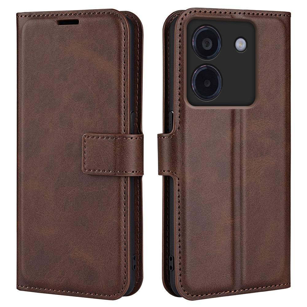 For Xiaomi Poco M7 Pro 5G Stand Case Anti-Scratch Calf Texture Leather Phone Cover