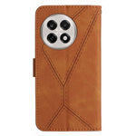 OnePlus 13R 5G-skal Skin Touch Lines Präglade PU-läder Flip-fodral