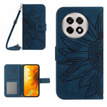 OnePlus 13R 5G-skal Sunflower Imprint PU-lädermobilskal med lång rem