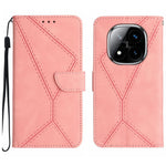 For Xiaomi Redmi Note 14 Pro 4G Case Skin Touch Lines Imprinted PU Leather Flip Phone Cover