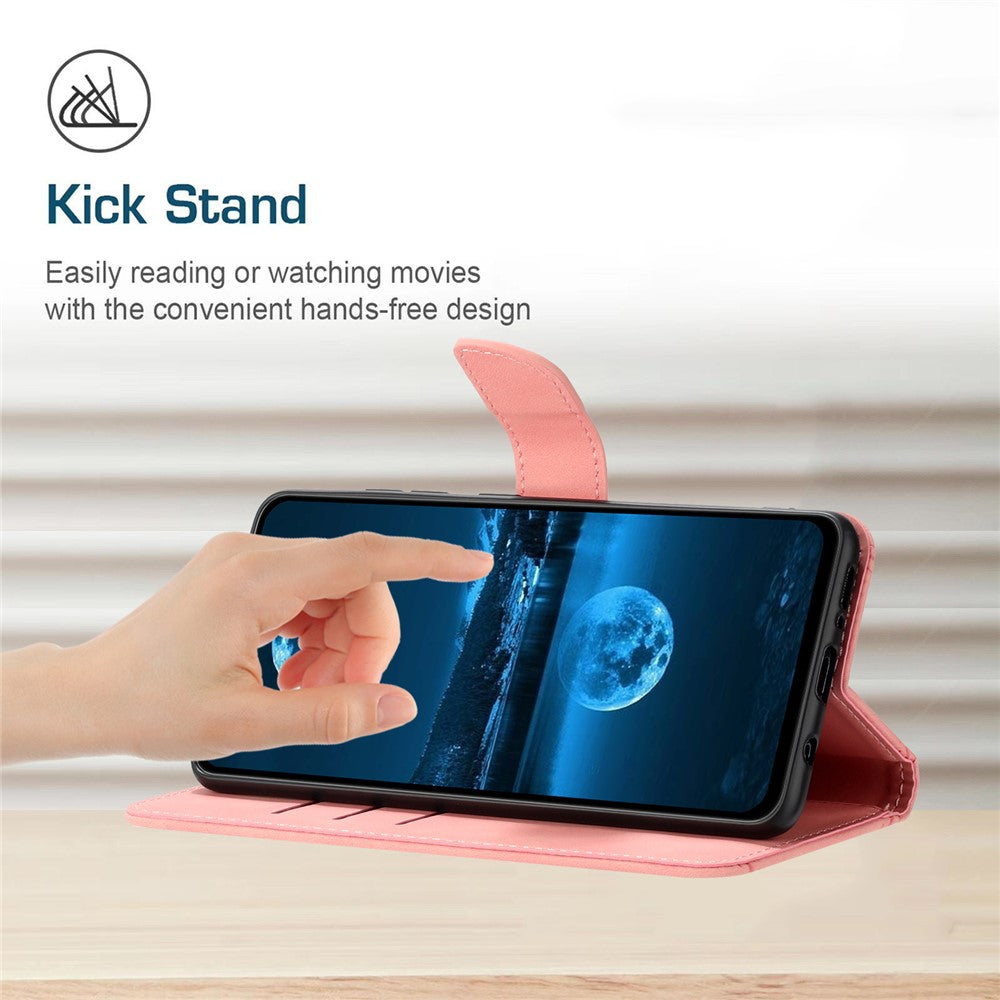 For Xiaomi Redmi Note 14 Pro 4G Case Skin Touch Lines Imprinted PU Leather Flip Phone Cover